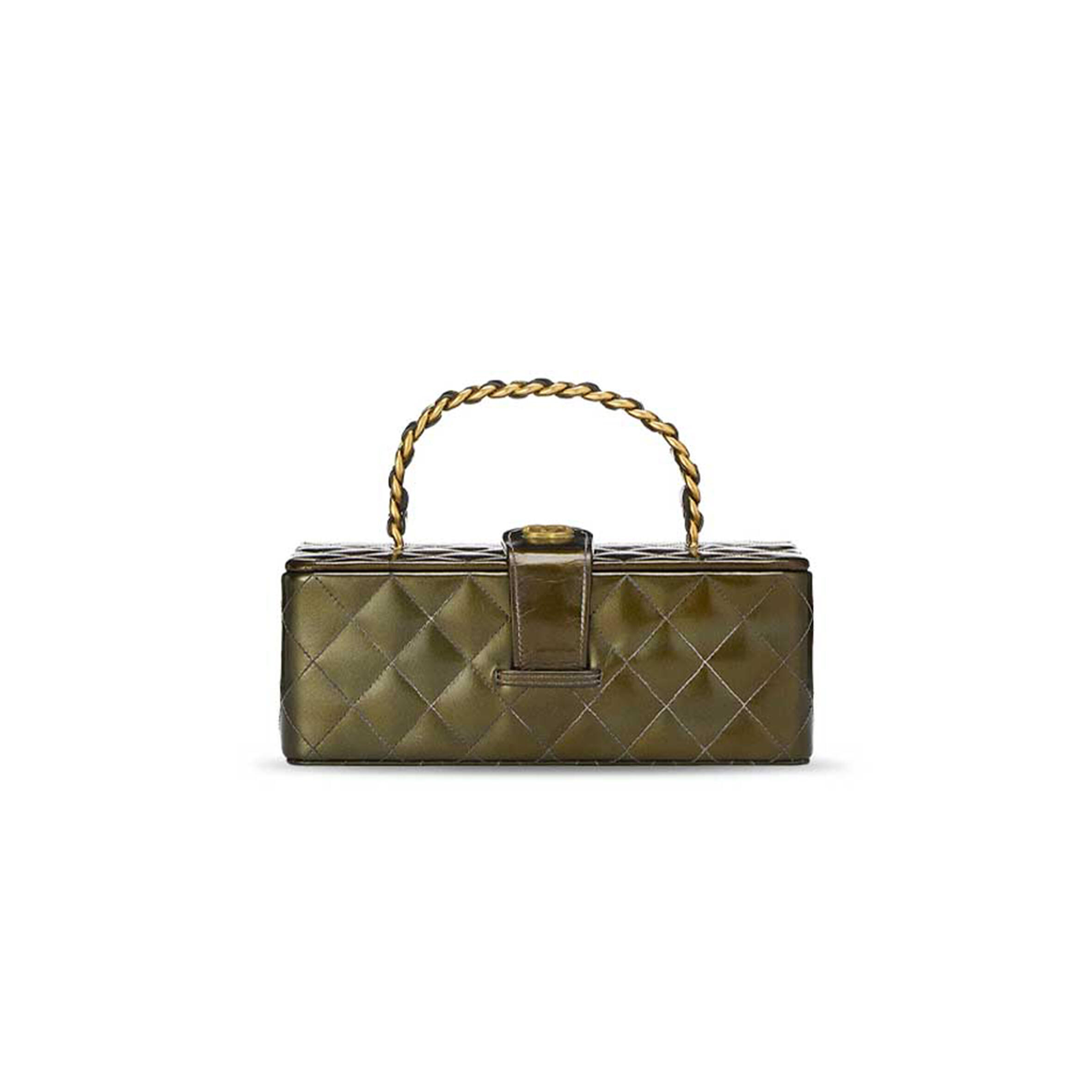 CHANEL GREEN QUILTED LEATHER VANITY A2226 (22*10*8.5cm)